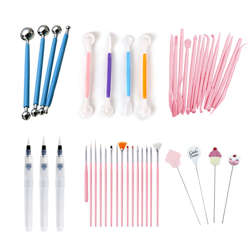 Decorating Tools Set Fondant Gumpaste Modelling Brush fam floral making