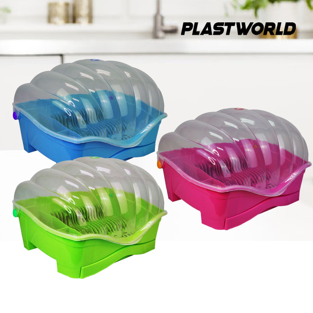 Shell Dish Rack Organizer(BIG) with cover Dish Drainer Plate Organizer ...