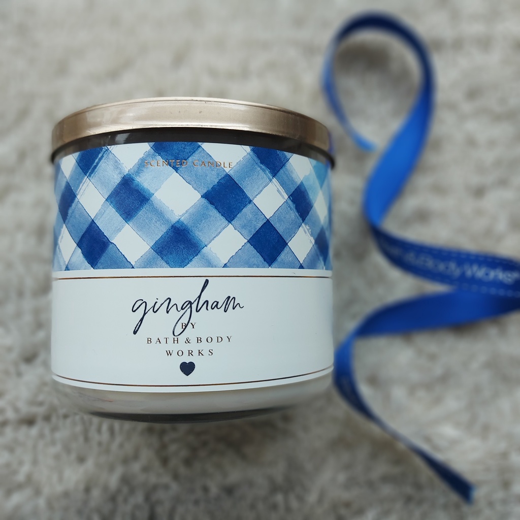 Original Bath and Body Works USA Gingham 3Wick Scented Candle (World's