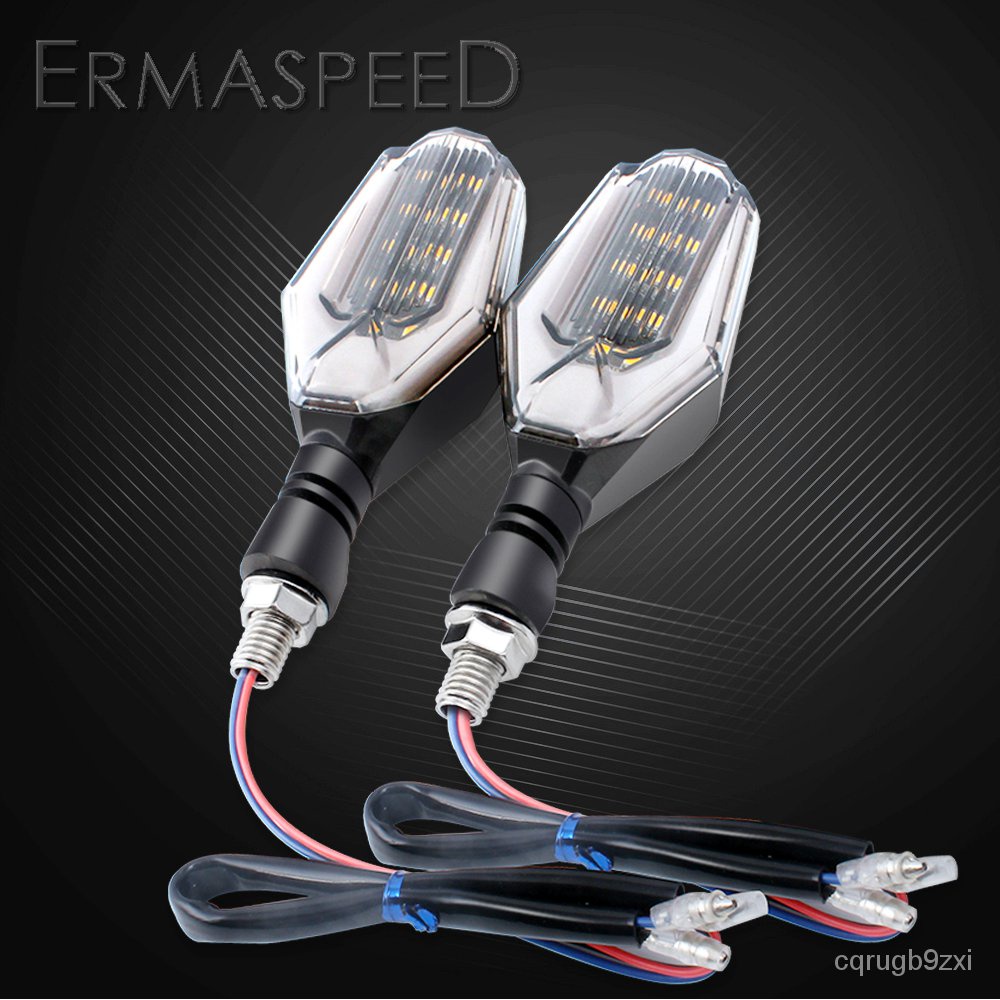 Double Color Motorcycle LED Indicators Flasher Light Pair Amber Turn
