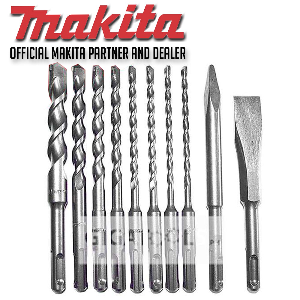Makita D-46361 SDS PLUS Drill Bit Set 5/5.5/6/6.5/8/10/12/16 Pointed ...