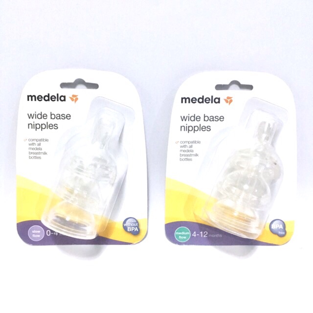 4 Pack - Medela Bottle Nipple Collars Rings New! For Slow or Medium Flow  Wide Base (4 Collars) 