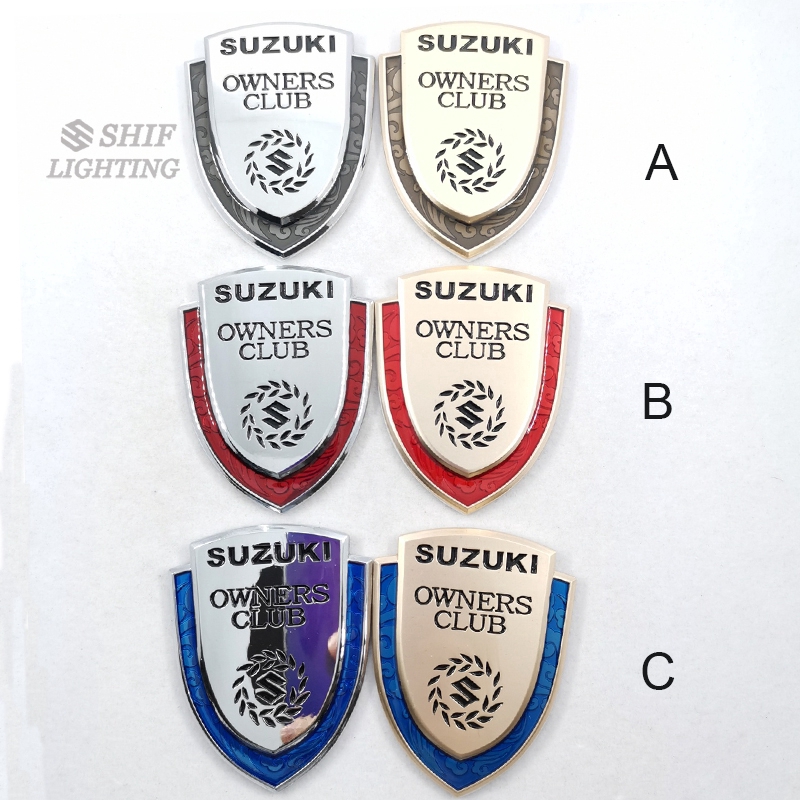 1 x New Metal SUZUKI OWNERS CLUB Auto Car Decorative Emblem Badge