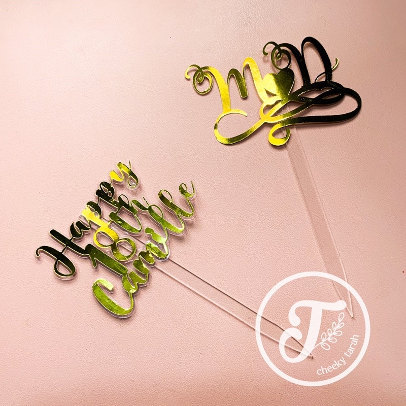 Personalized/Custom Cake Topper (Metallic/Mirror Cardstock) | Shopee ...