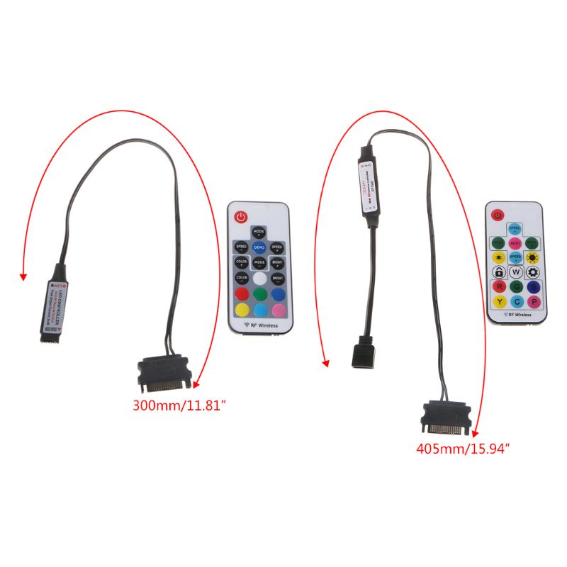 Doublebuy SATA RGB Controller Mini Remote Wireless Large 3Pin 5V/4Pin ...