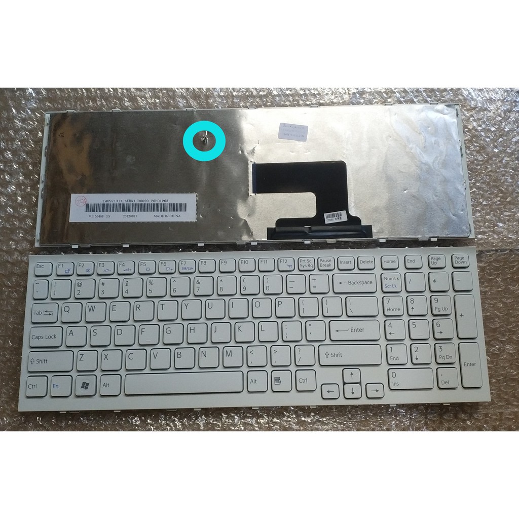 thumbnail image 2 of OEM Sony Vaio VPC-EH Series White Keyboard With Frame – 148971311 / AEHK1U00120 – NEW 2 of 6
