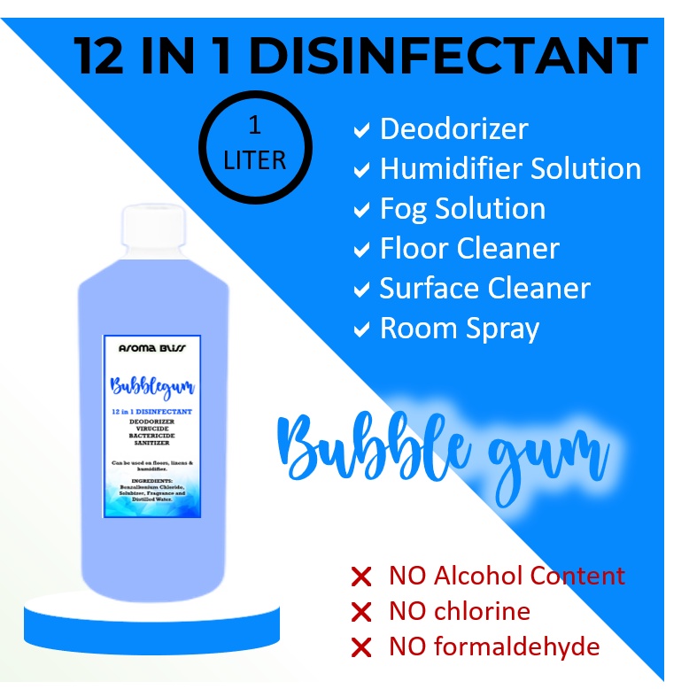 Bubblegum 12 in 1 DISINFECTANT Humidifier Solution 1 Liter Shopee