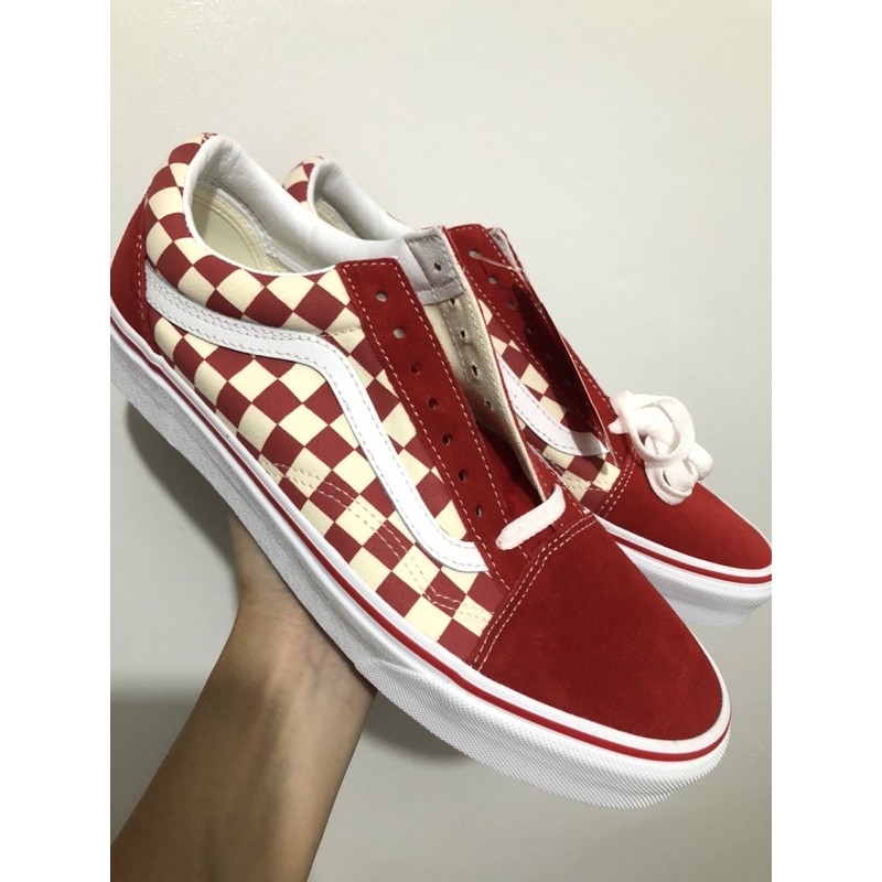 Vans old skool checkered red sale