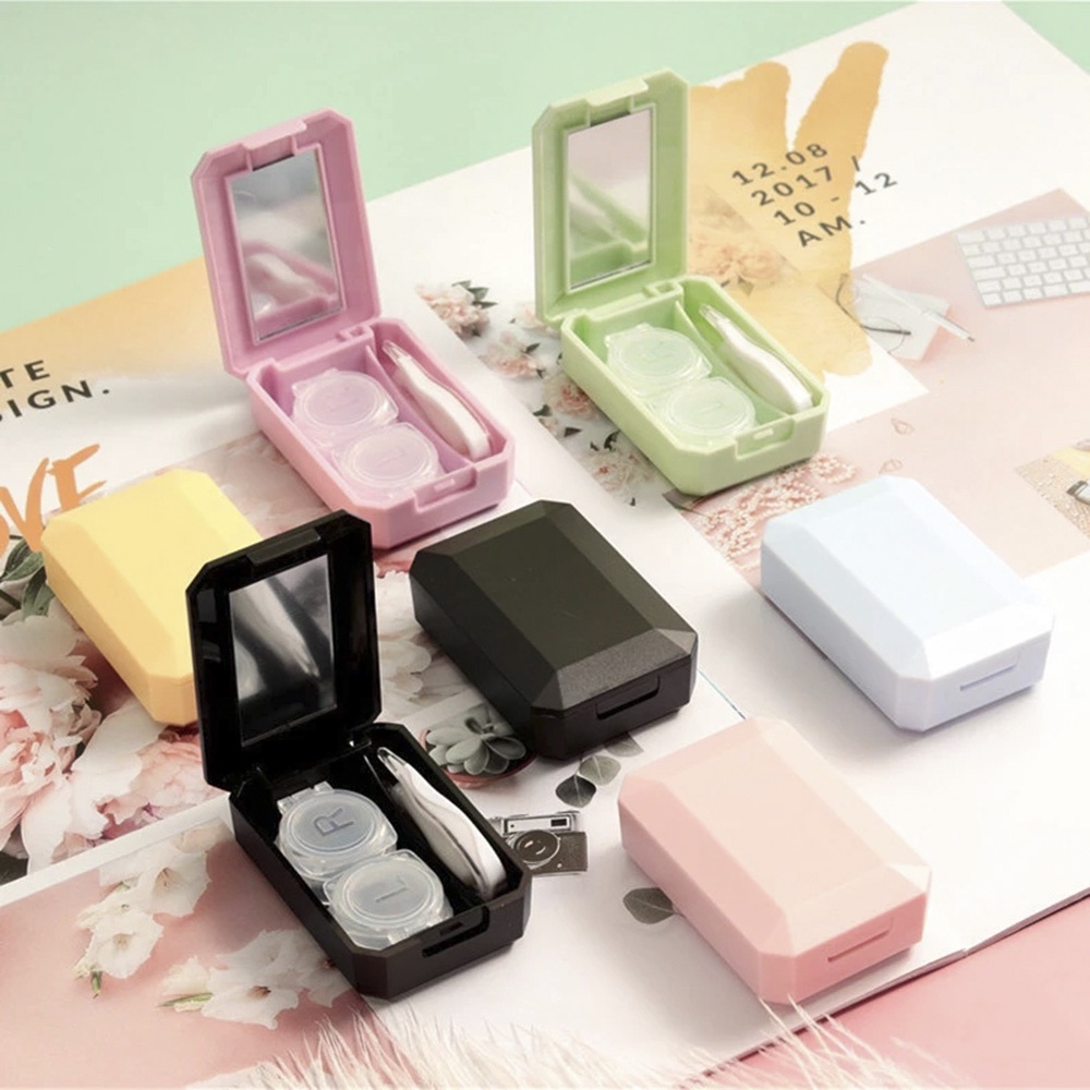 Yimeixi 1pc Color Contact Lenses Box With Mirror Mini Easy Carry Eyes ...