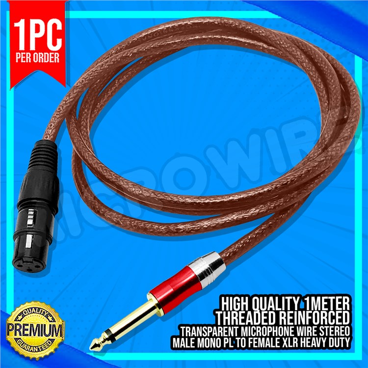 Microphone Wire Cable Short Colorful Quality 1 METER (BROWN) Shopee