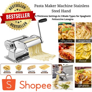 Shule Electric Ravioli Pasta Maker with Motor Automatic Pasta Machine with  Hand Crank and Multifunctional Rollers