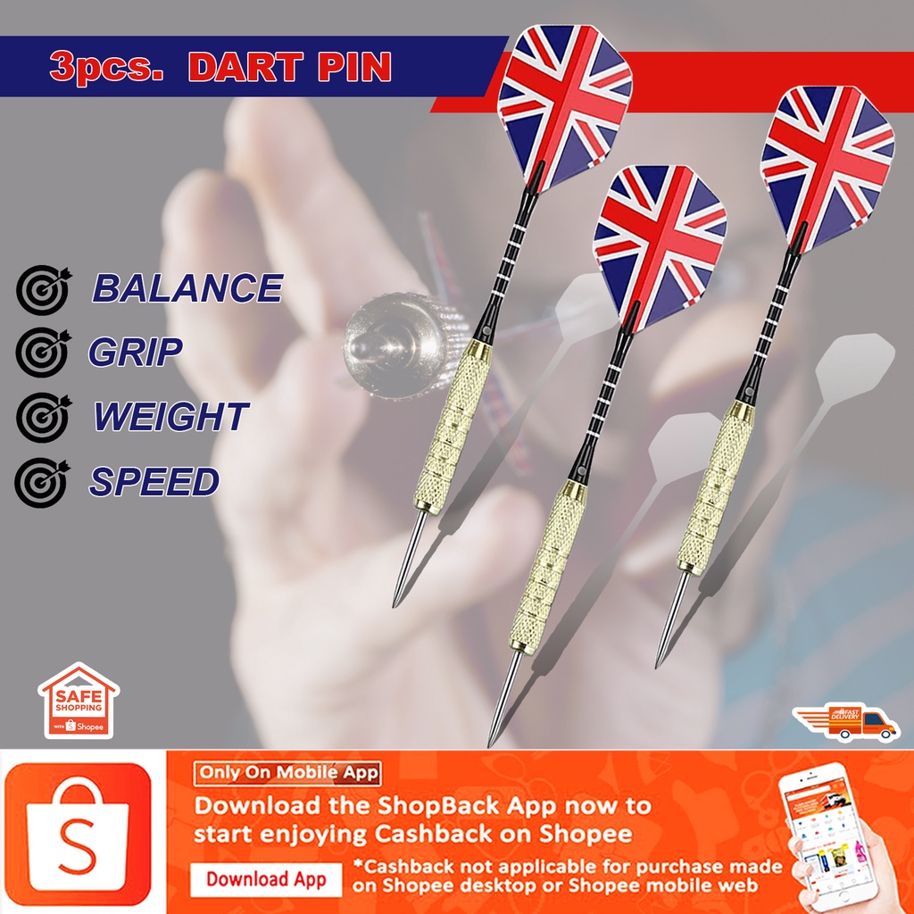 3pcs Dart Pin Aluminum Metal Dart Shafts, Brass Barrels and Various