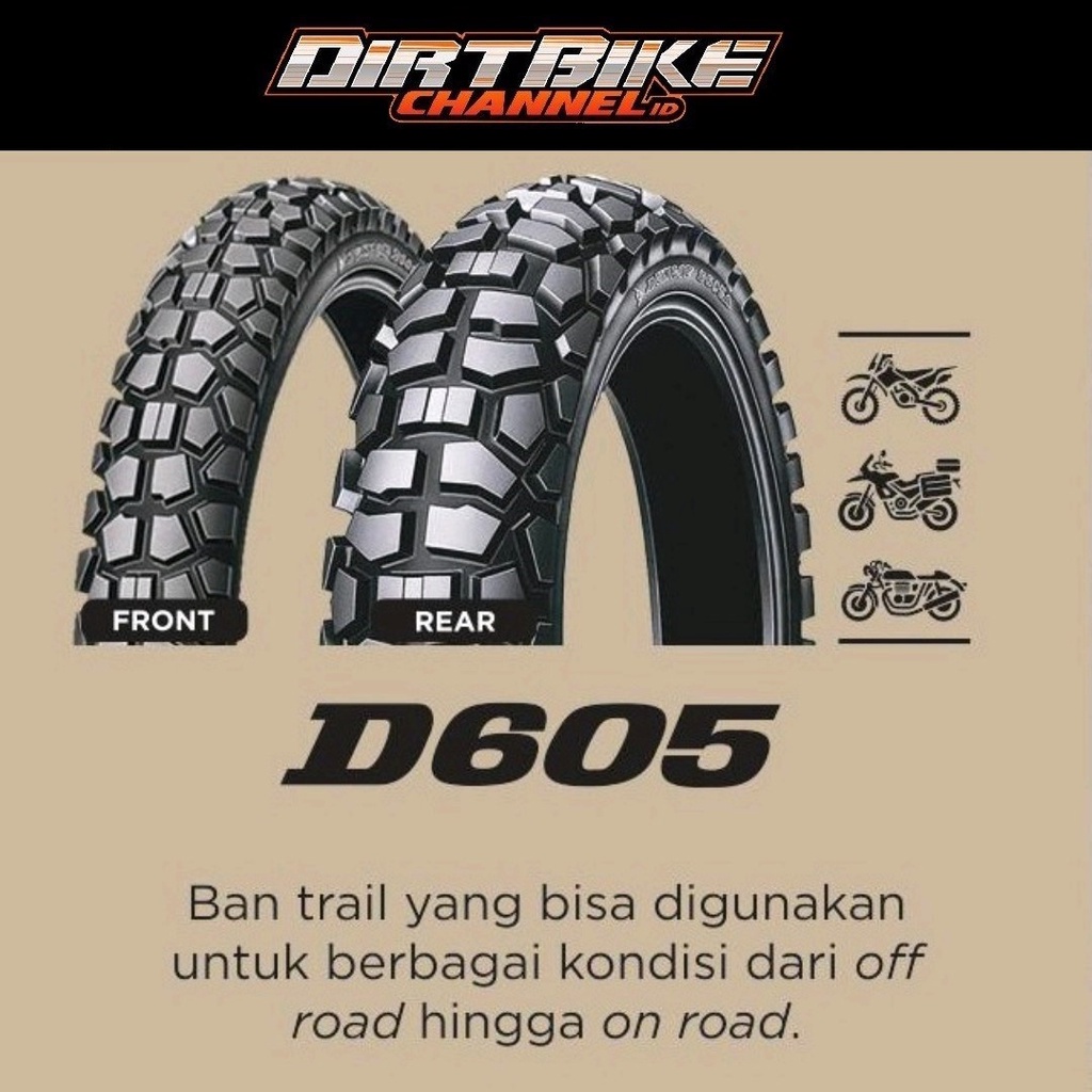 Dunlop D605 16 19 18 21 Dual Purpose On Off Road KLX CRF WR Shopee