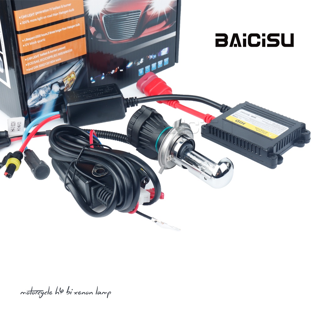 Motorcycle headlight hid xenon universal Hi/Lo motorbike H4 bi xenon