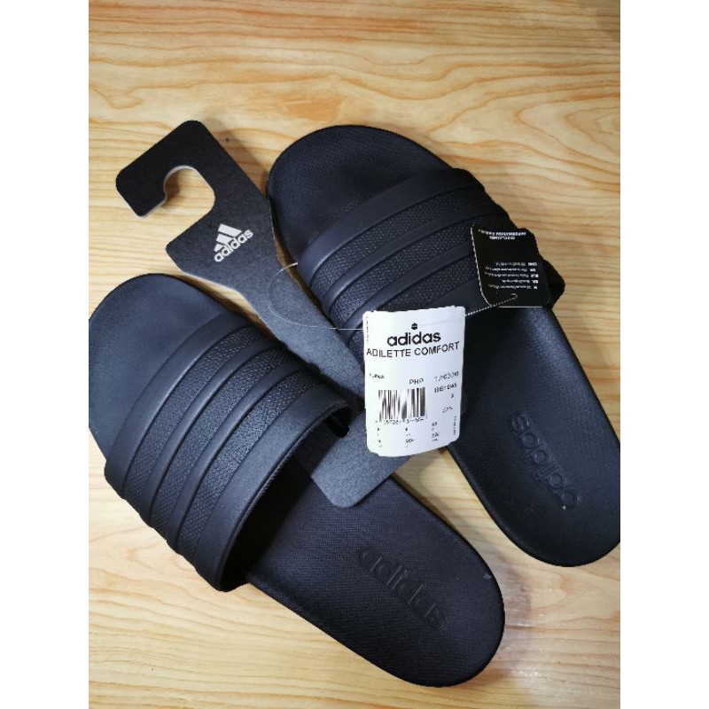 Adidas Adilette Comfort Slides S82137 Triple Black Shopee