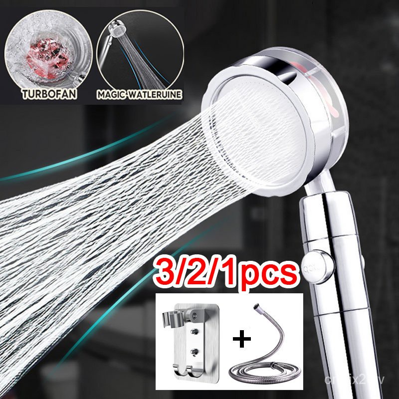 Golden Turbocharged High Pressure Turbo Fan Shower Head Water Saving