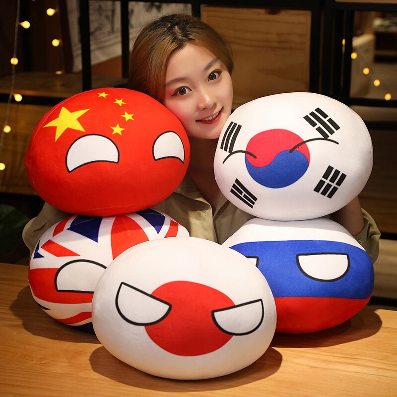 10/30/40cm Cute Polandball Plush Toys Stuffed Soft Anime Country Ball ...