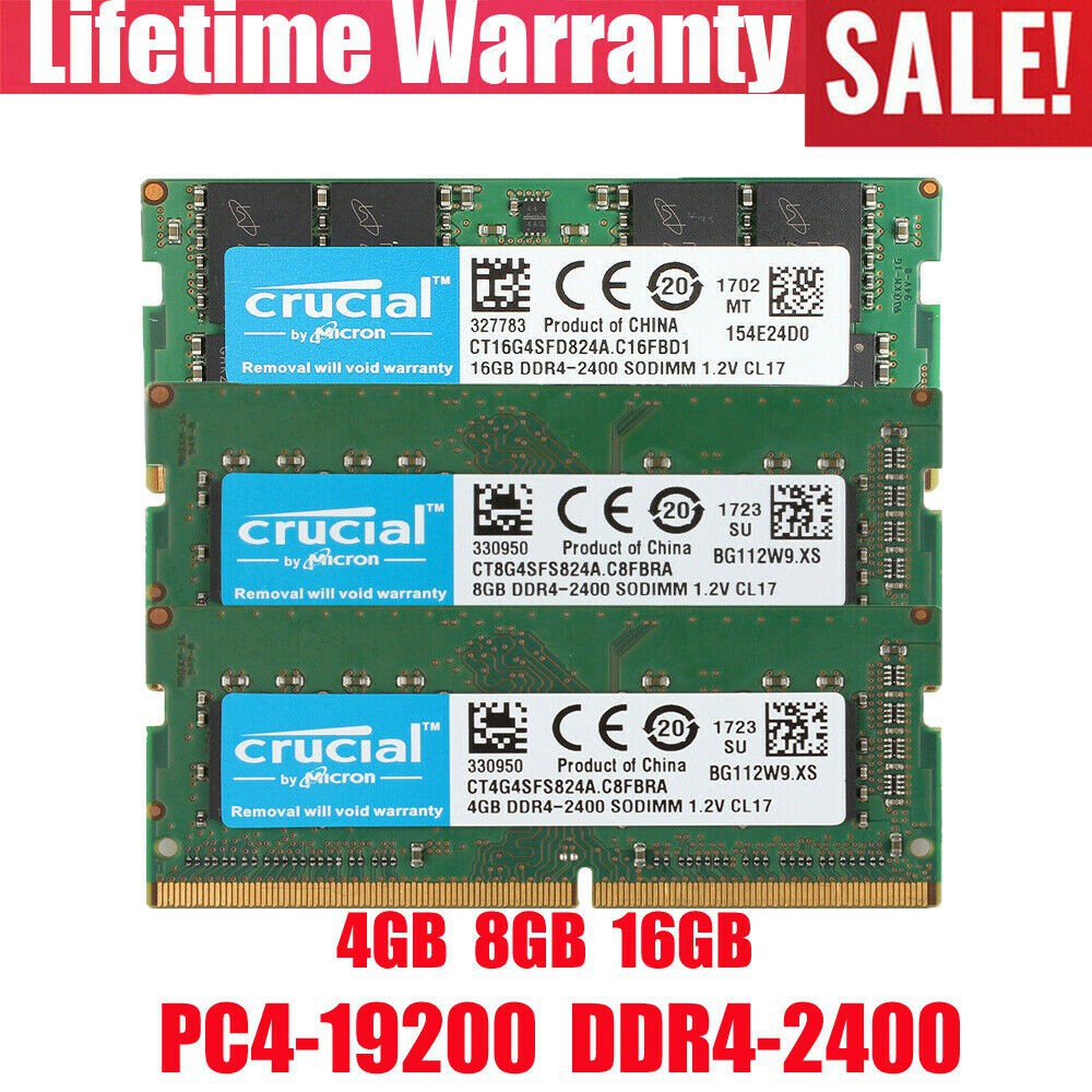 Crucial 8GB 16GB 32GB 1Rx8 PC4-2400T DDR4-2400MHz SODIMM 1.2V CL17 260Pin  Memory