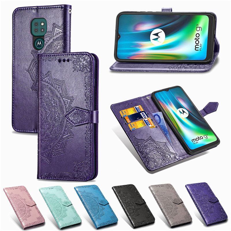Motorola Moto G9 Power Case – Glitter Flip Wallet Cover With Card Pockets & Kickstand