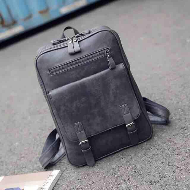 De2 Bag Vintage Korean Leather Backpack School Office Bag Shopee