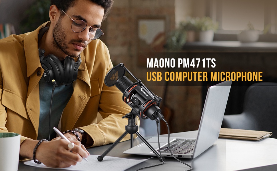 Maono PM471TS USB Microphone Gaming Mic Condenser Microphone Computer ...
