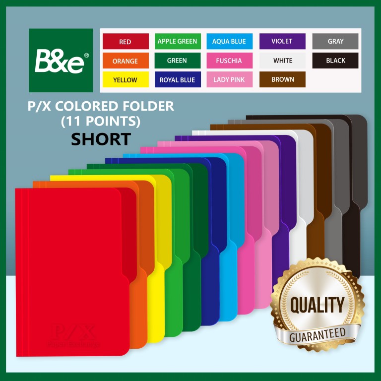 B&e Colored Folder Short White 11Pt 14Colors Per Pc Paper File ...