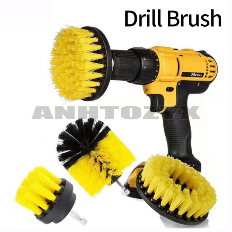 3pcs Electric Drill Brush Carpet Glass Car Tires Nylon Brushes