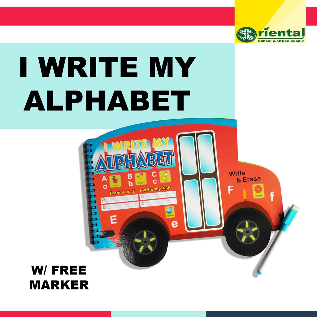 Reusable I Write my Alphabet with Free Marker - Erasable Bus Shape ...