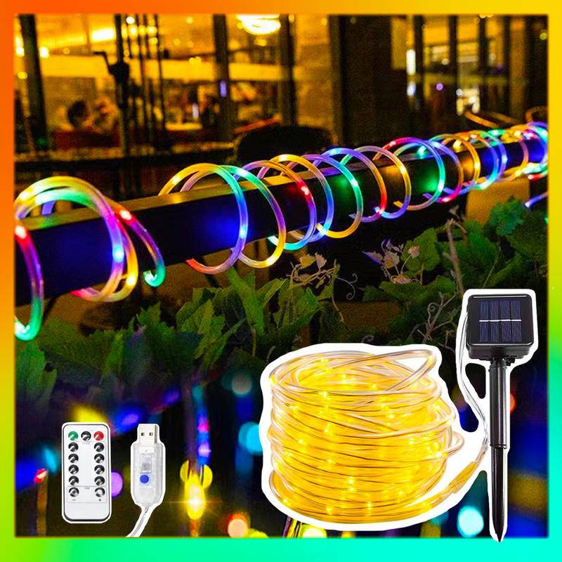 Solar LED String Lights/Tube Lights PVC Rainbow Tube Copper Wire Lights ...