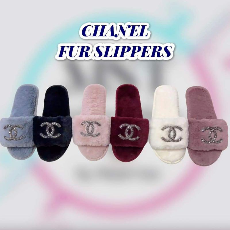 FUR Chanel Slippers indoor/bedroom