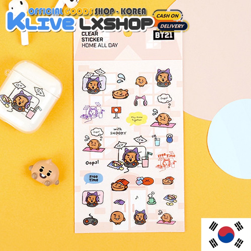 BT21 Clear Sticker Home all day Monopoly Official Goods | Shopee ...