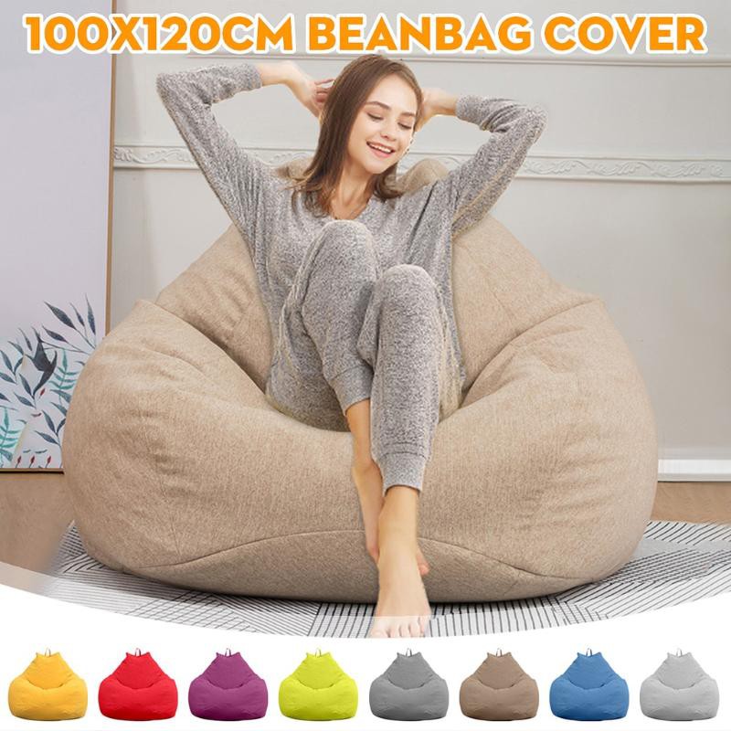 [Ready Stock] 3 Size Large fabric Bean Bag Chairs Couch Sofa Cover ...