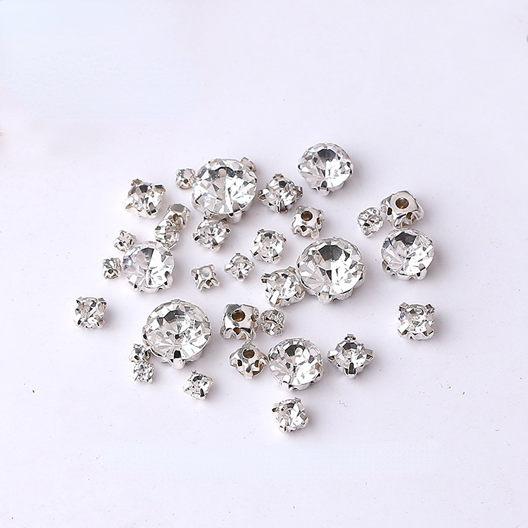 Hand-Sewn Rhinestone Single Claw Diamond Four-Legged Round Nailing ...