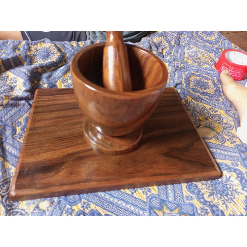 Board And Mortar And Pestle Set / SANGKALAN and Dikdikan Ng Lamas