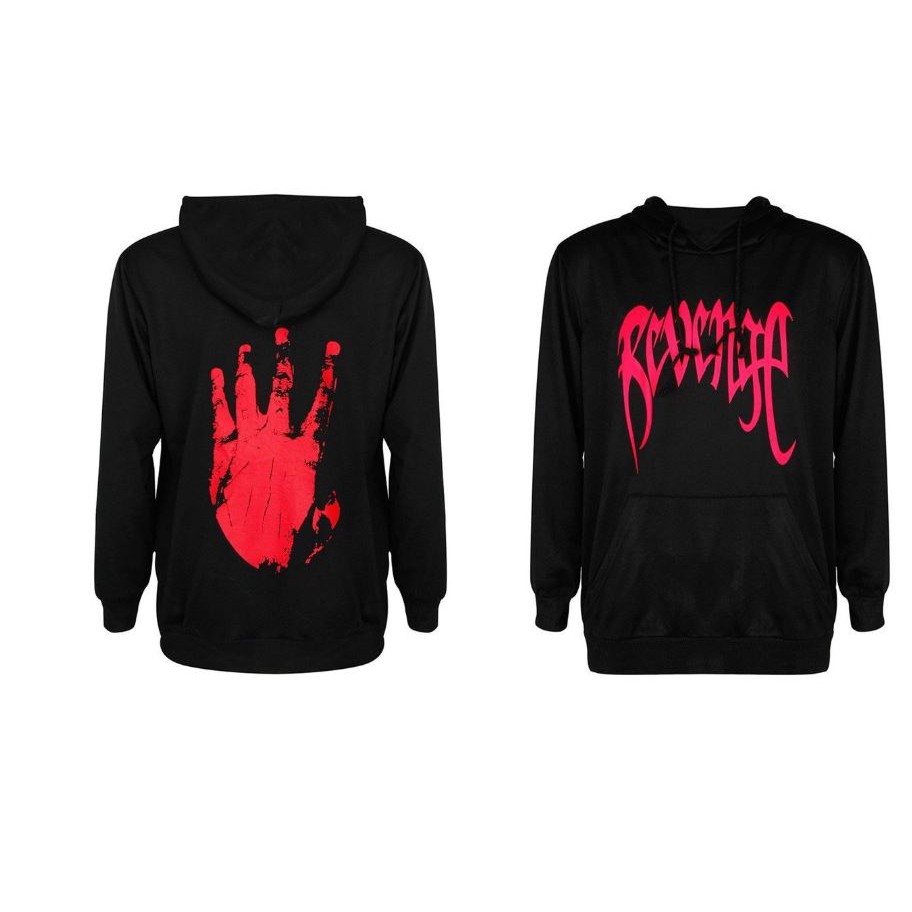 Black and shop red revenge hoodie