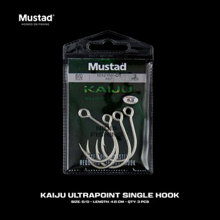Mustad Kaiju Inline Single Hook Size 8/0 3pcs - Fish Hook