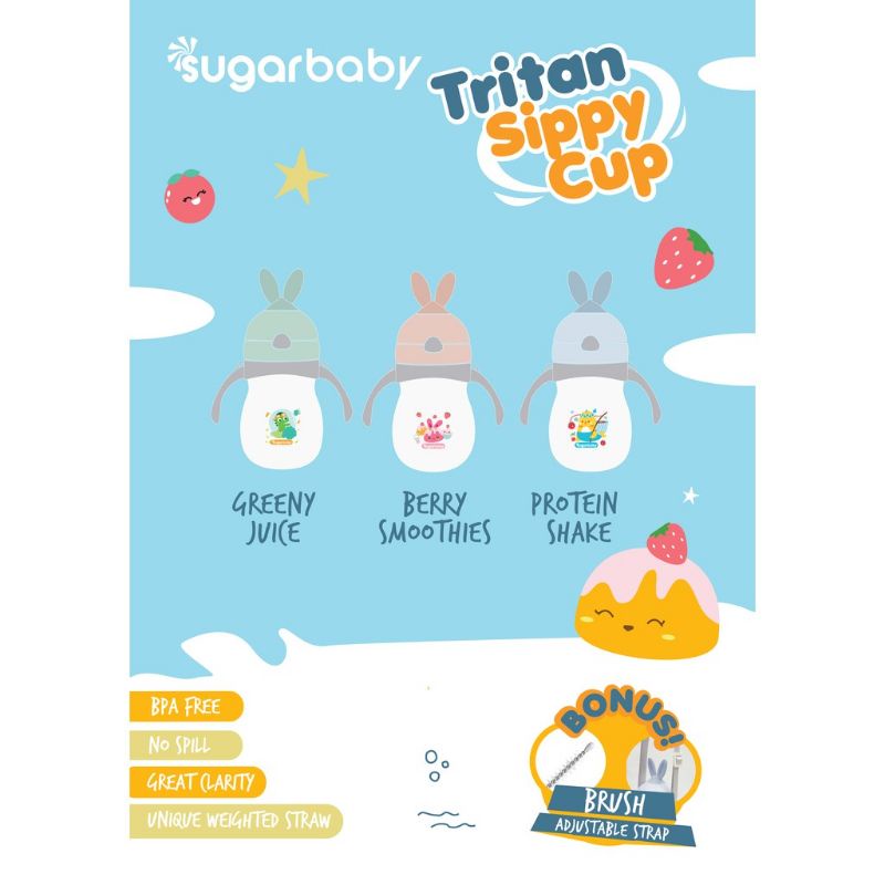 Sugarbaby TRITAN SIPPY CUP RABBIT (270/320ML,9M+) | Shopee Philippines