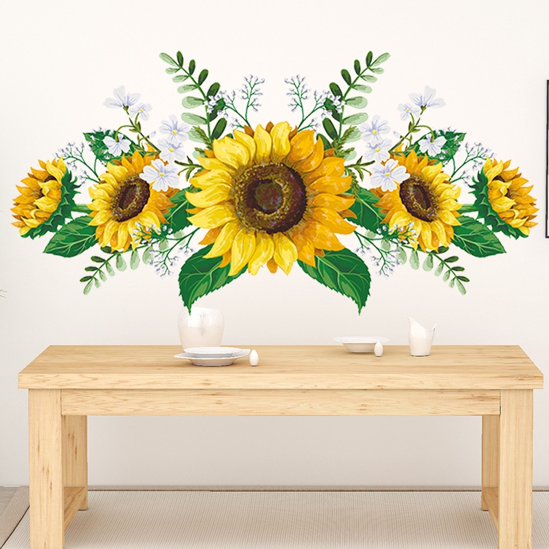 PVC 3D Waterproof Self-adhesive Sunflower Wall Sticker/Removable Murals ...