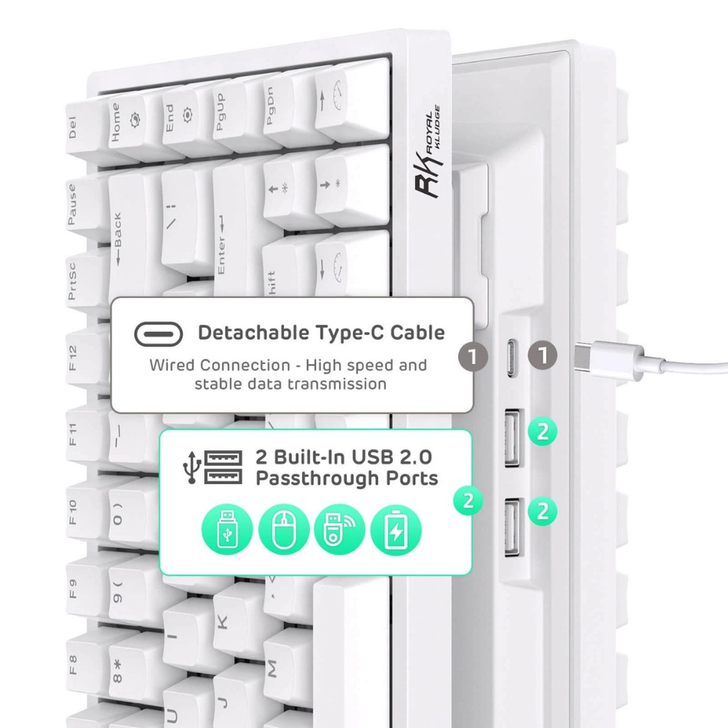 ROYAL KLUDGE RK84 Mechanical Keyboard | 75% Layout | Hotswap | 3 Modes ...