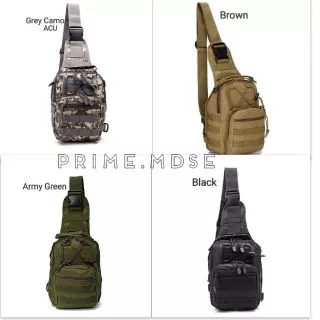 Men Tactical Sling Bag Military Chest Shoulder Molle Black