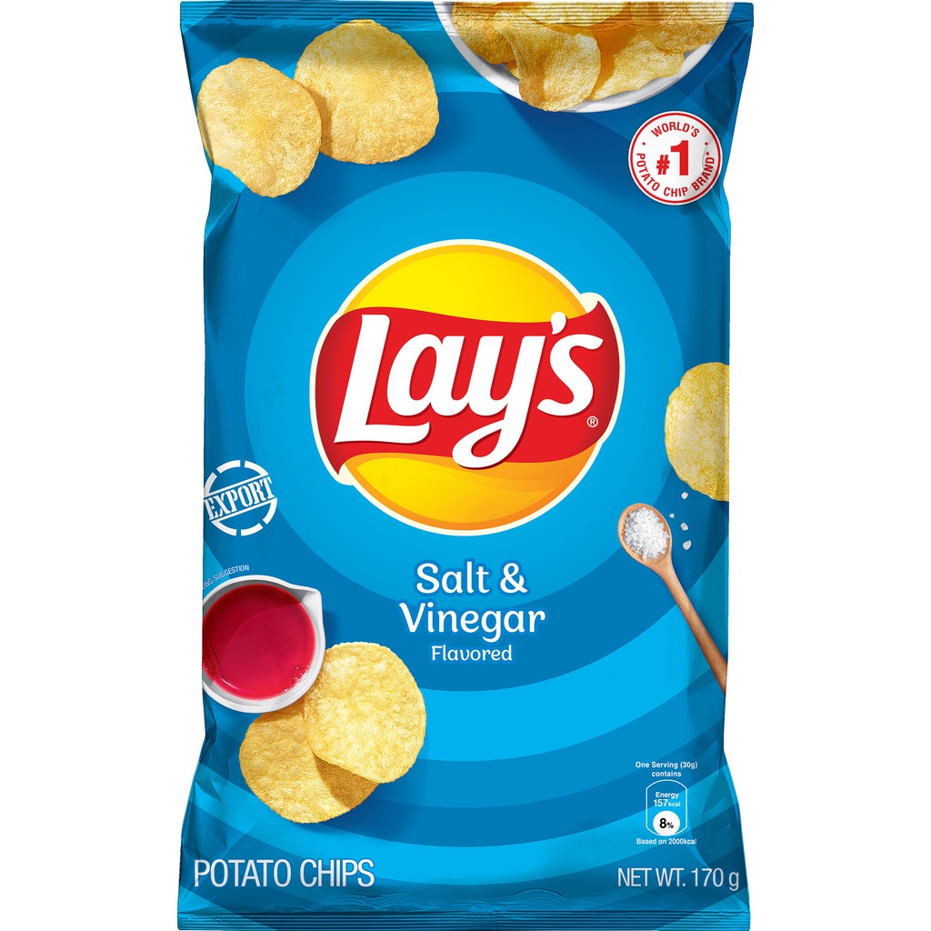 Lay's Salt & Vinegar Potato Chips 170g | Shopee Philippines