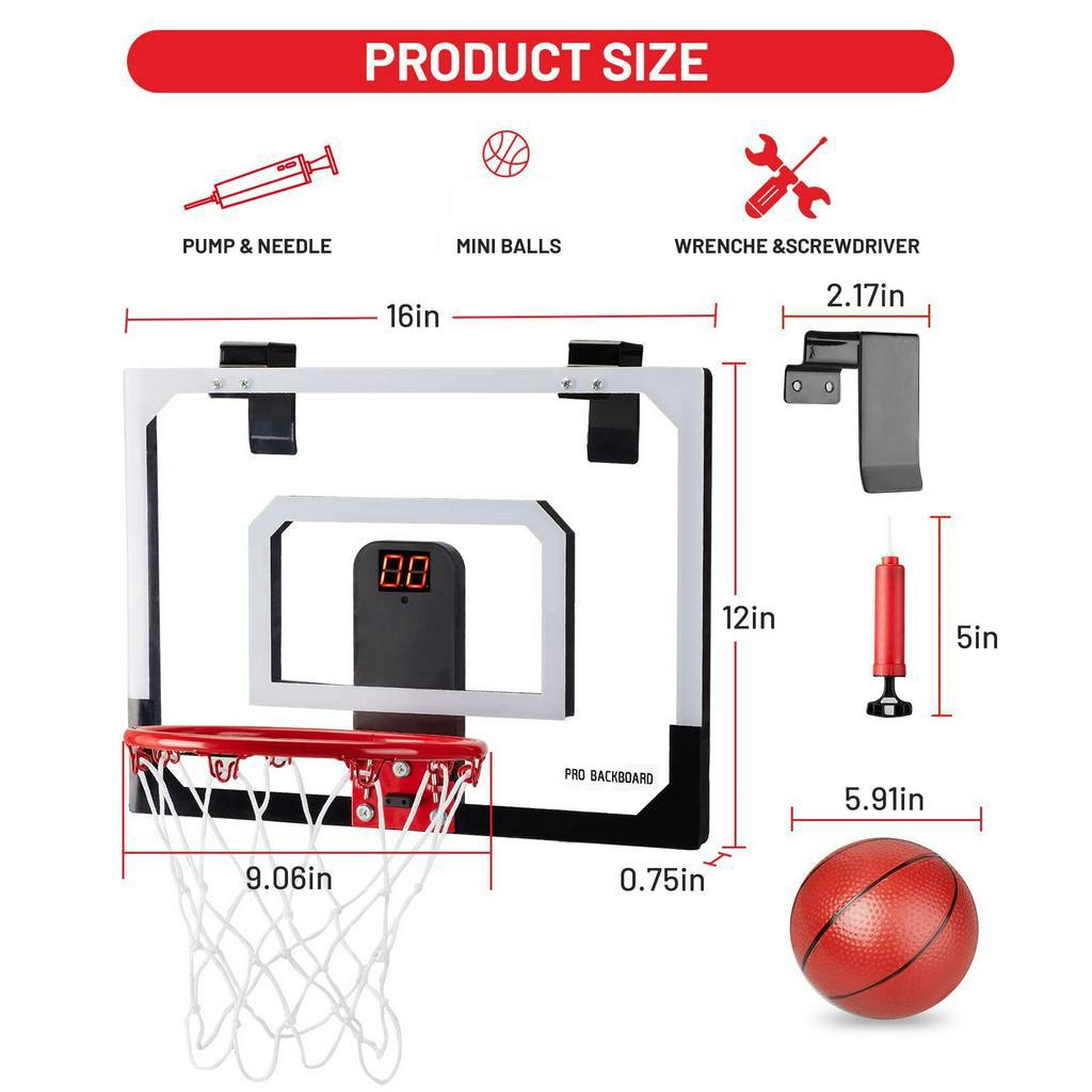 236cm Height-adjustable Portable Basketball Hoop Stand Backboard Indoor ...