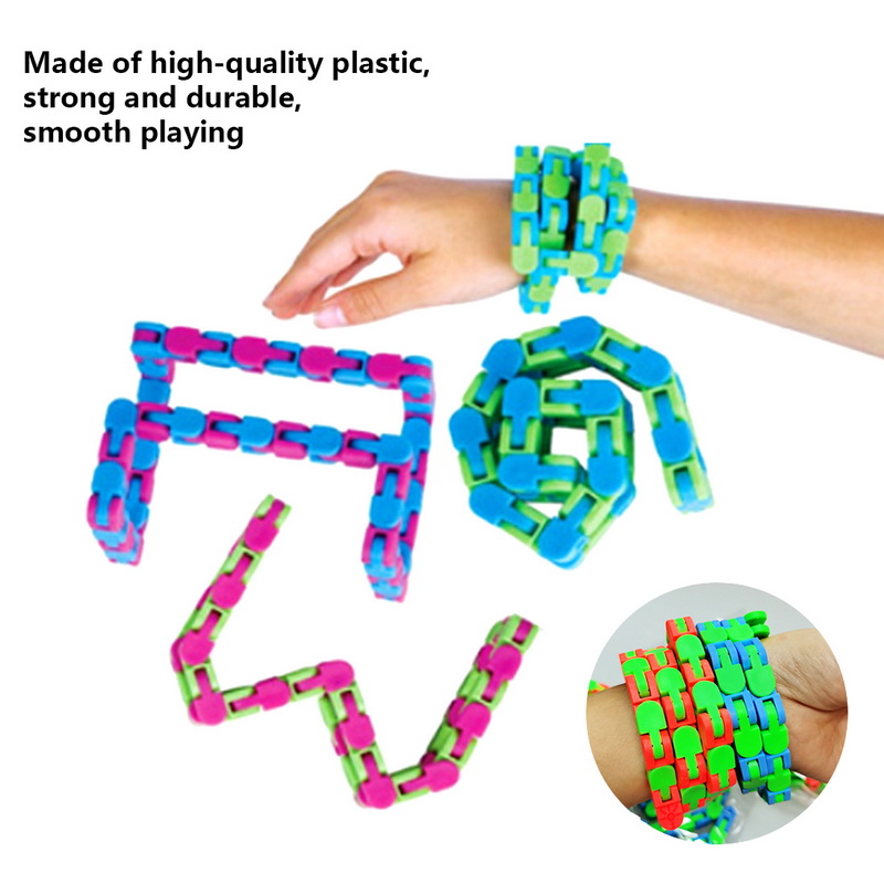 Toys Colorful Puzzle Sensory Tracks Snap And Click Fidget Toys Kids ...