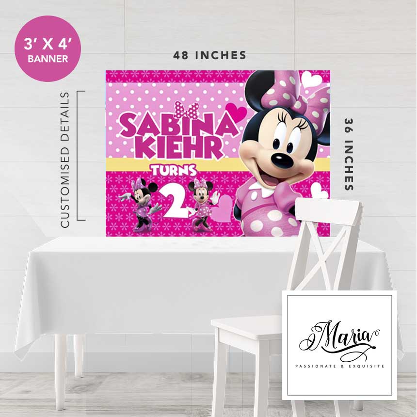 Minnie Mouse Banner Template Minnie Mouse Birthday Party Decor Minnie