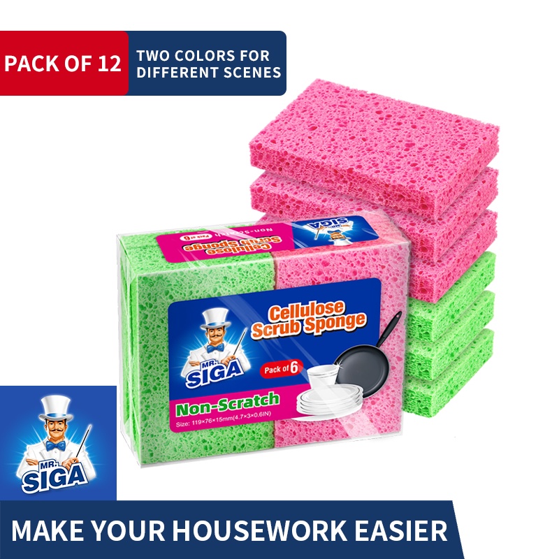 MR.SIGA Non-Scratch Sponges for Dishes