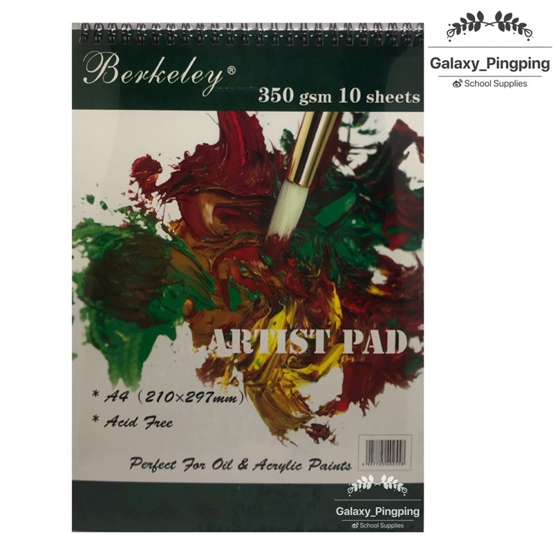 Berkeley A4 Artist Pad (Oil Paint Pad / Acrylic Paint Pad ) (350gsm/10