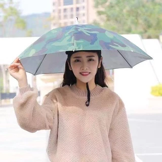 Double-layer Fishing Umbrella Hat Outdoor Sunscreen And Rainproof Folding Umbrella  Hat, Color: 95 Purple (Rubber Sleeve)
