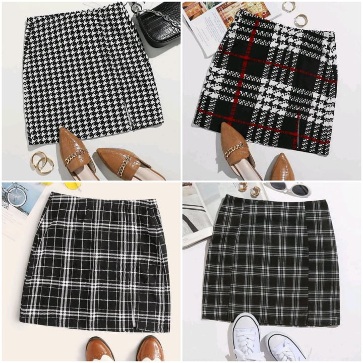 AC Plaid Print Skirt with Front Hem - fits extra small to medium frames ...