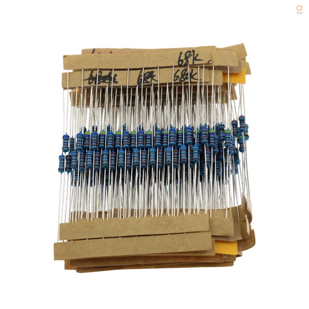 QUT 300PCS 1/4W 1 Carbon Film Resistors Kit 10 to 1M Ohm 30 Values Metal Resistors with