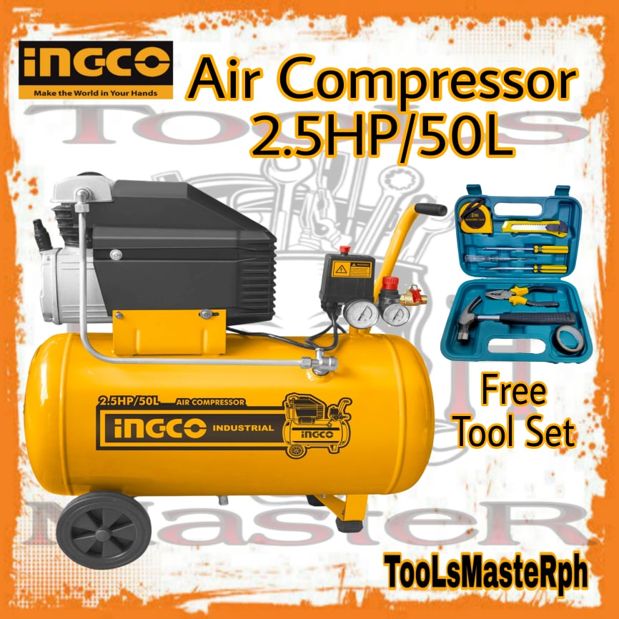 INGCO 2.5HP/50L Air Compressor AC25508P Free Tool Set | Shopee Philippines